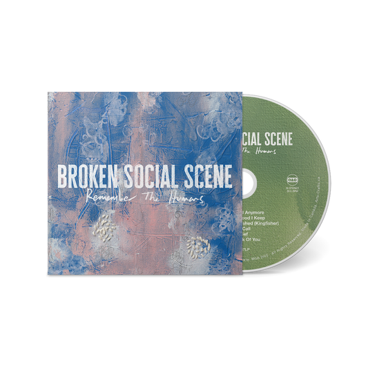 CD and cover of 'Broken Social Scene' Remember the Humans album on a semi-transparent background
